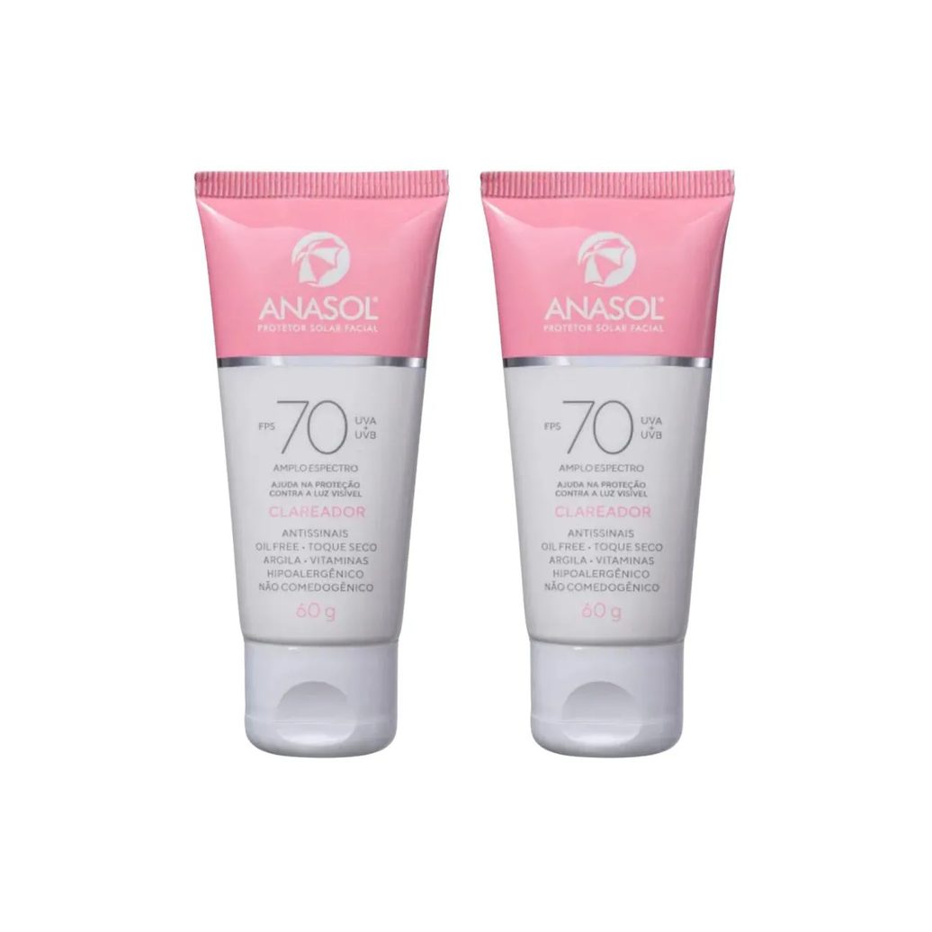 Kit C2 Protetor Facial Fps70 Clareador 60g – Anasol