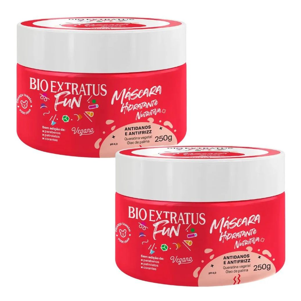 Kit 2 Mascara Tratamento Fun Hidratantes 250 G Bio Extratus