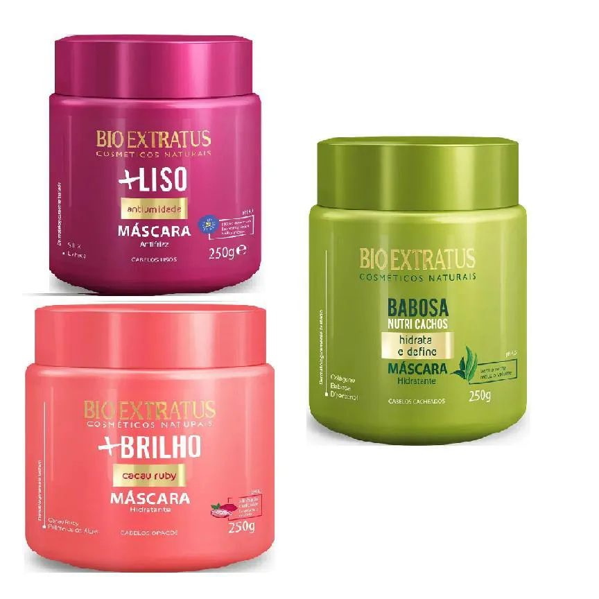 Kit Cronograma Capilar Hidratação Mais Liso + Nutri + Brilho 250Gr