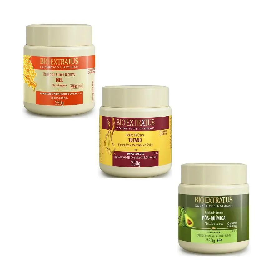 Kit Cronograma Capilar Nutrição Mel + Tutano + Pós Química 250 Gr