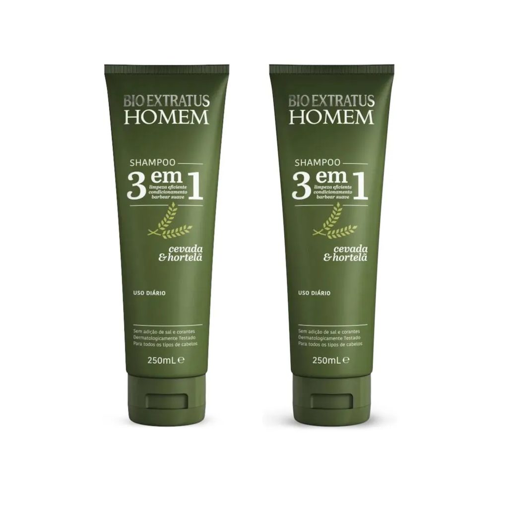 Kit 2 Shampoo 3 em 1 Homem 250Ml