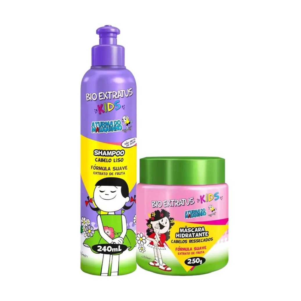 Kit Infantil Cabelo Liso Kids 1 Shampoo 240Ml 1 Máscara 240G