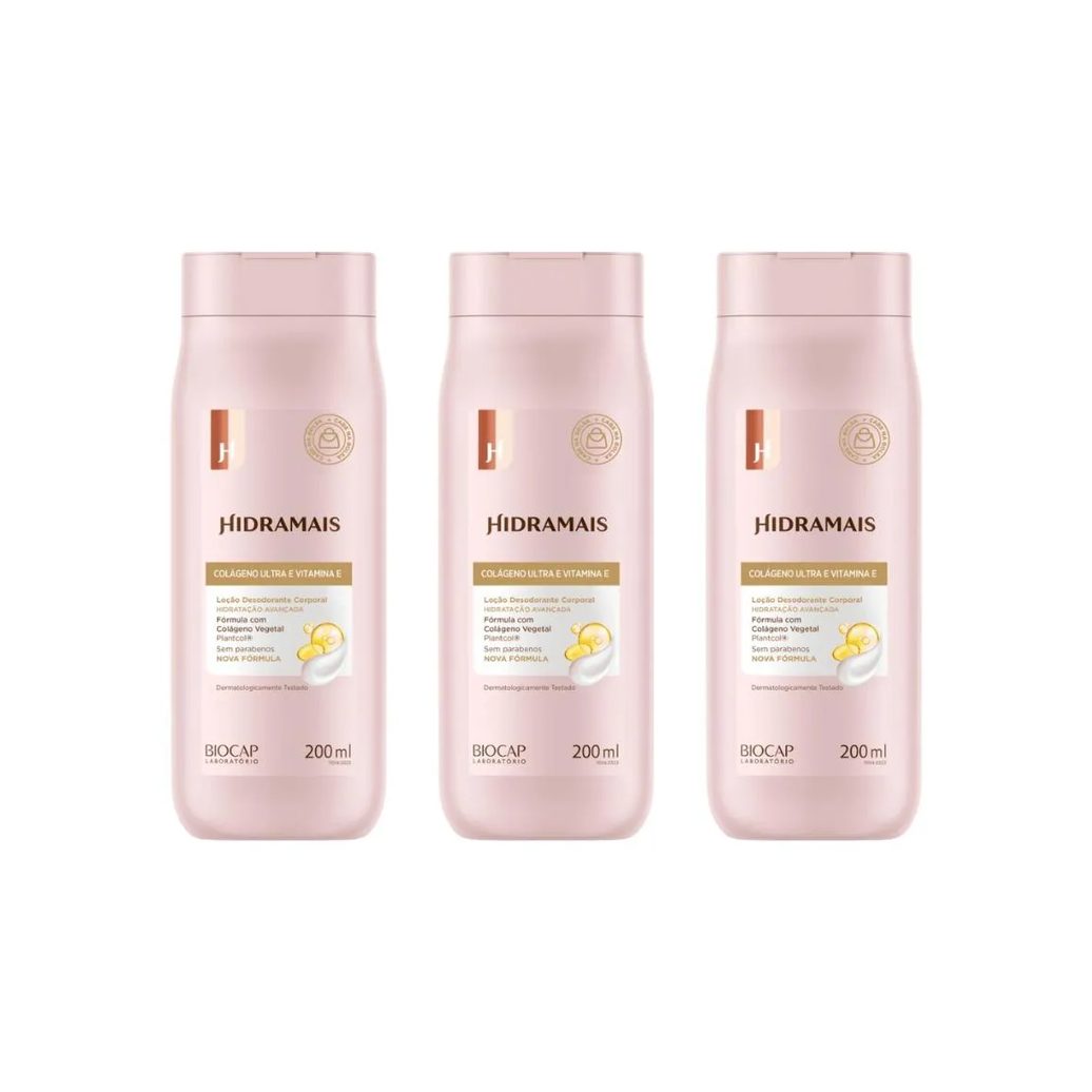 HIDRATANTE CORPORAL HIDRAMAIS 200ML COLAGENO VIT E-KIT C/3UN