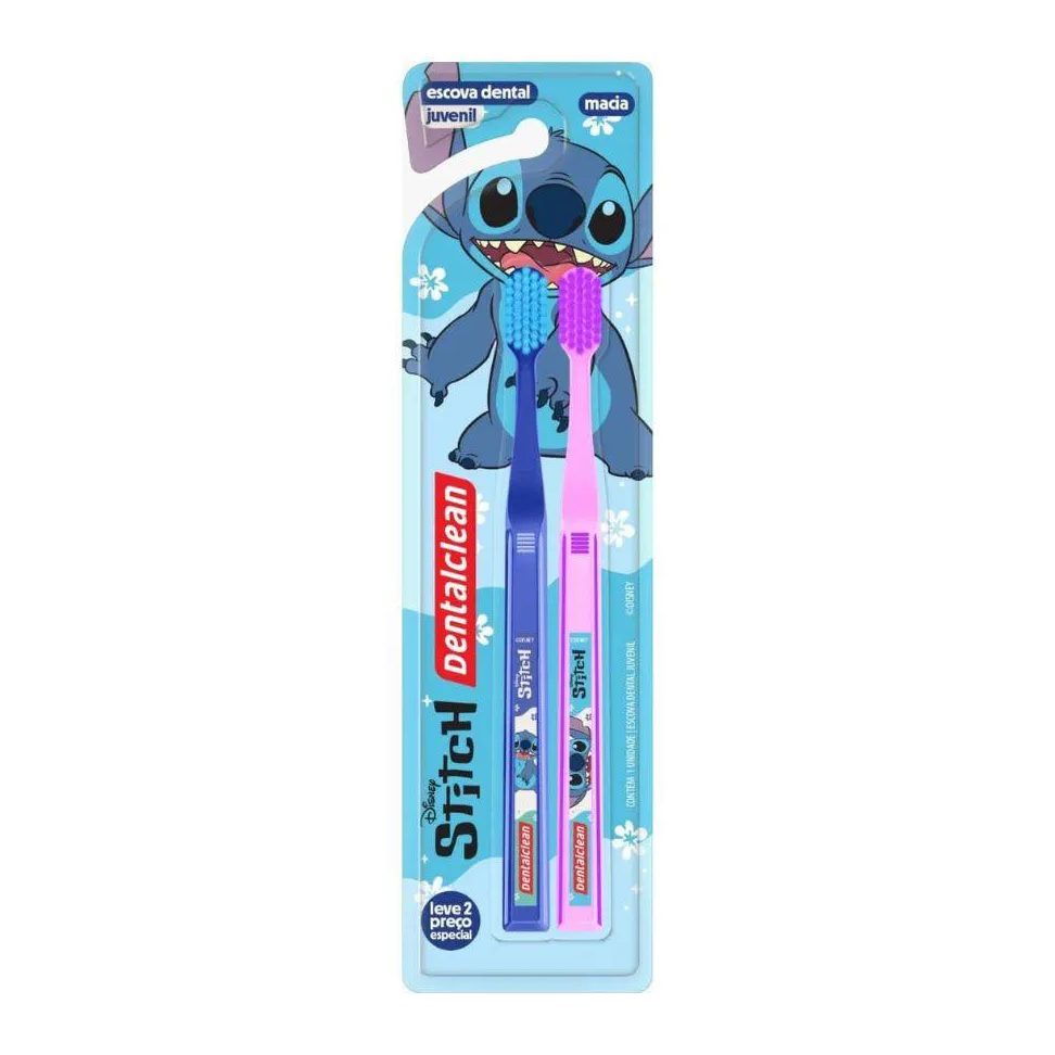 Kit 2 Escovas Dental Juvenil Stitch - Dentalclean