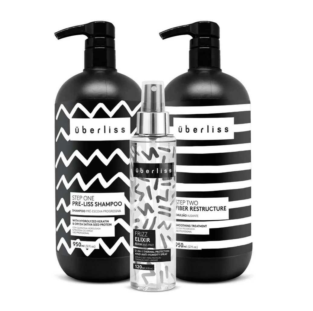 Avlon Kit Escova Progressiva sem Formol Uberliss 2 Passos + Protetor Térmico 120ml