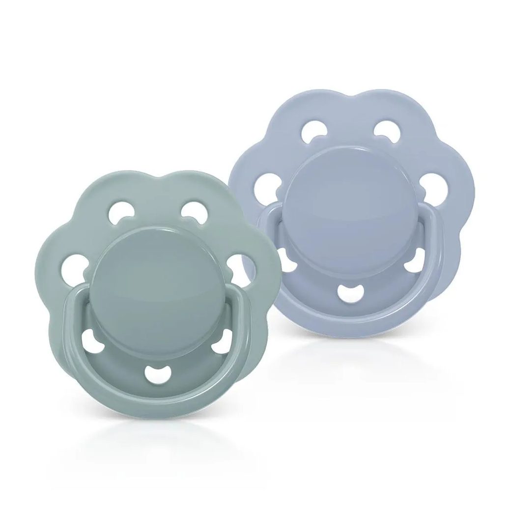Kit 2 Chupetas Candy Bico Redondo em Silicone 6M+ Azul Lillo