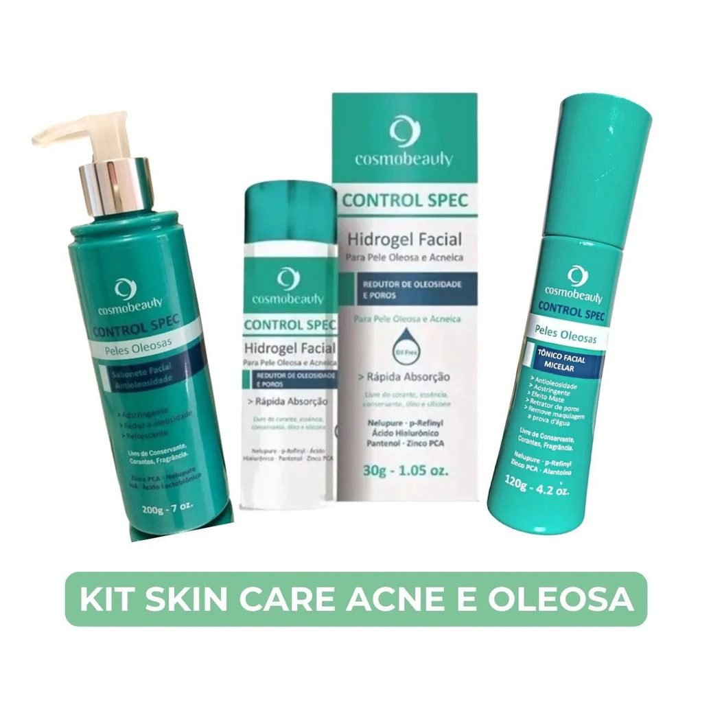 Kit Cosmobeauty 3 Produtos Skin Care Acne E Oleosa