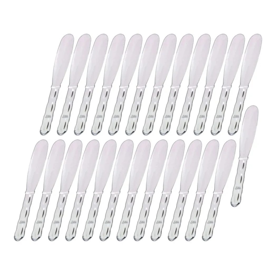 25un Espatula Acrilica Luxo Transparente P / Creme Santa Clara