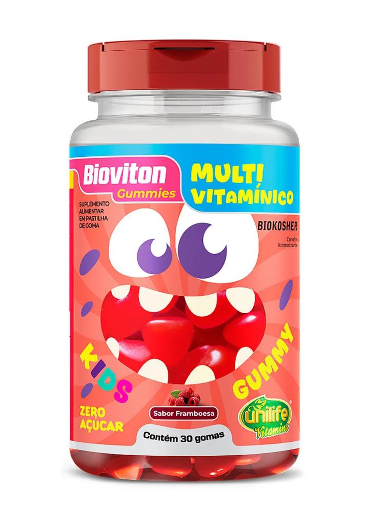 Multivitamínico Bioviton - Sabor Franboesa - Kids - 30 Gomas Mastigáveis
