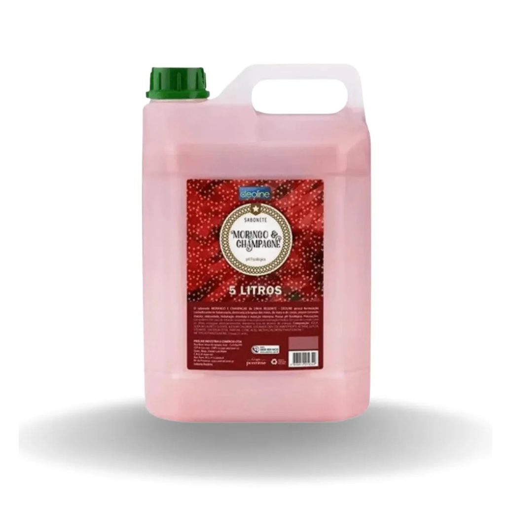 Sabonete Líquido Mãos, Rosto e Corpo 5l Morango – Deoline