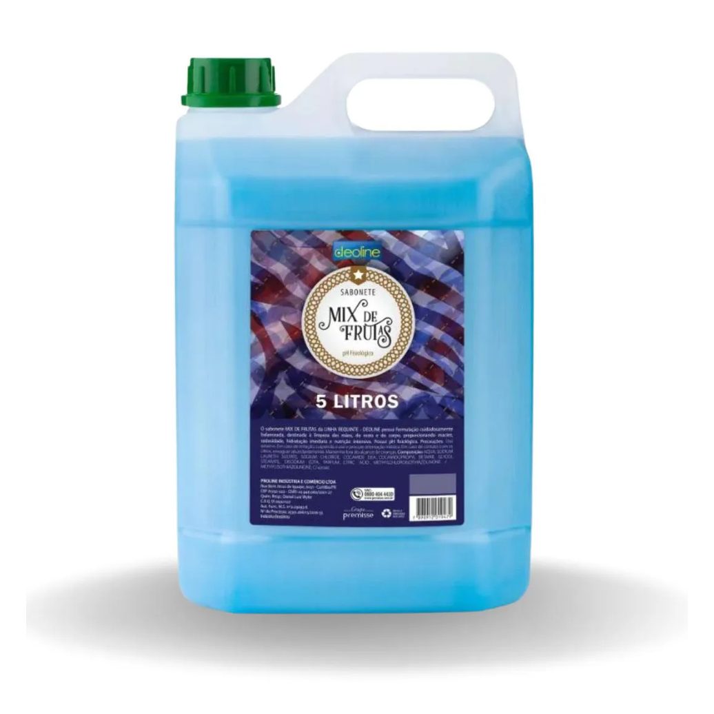 Sabonete Líquido Mãos, Rosto e Corpo 5l Mix Frutas – Deoline