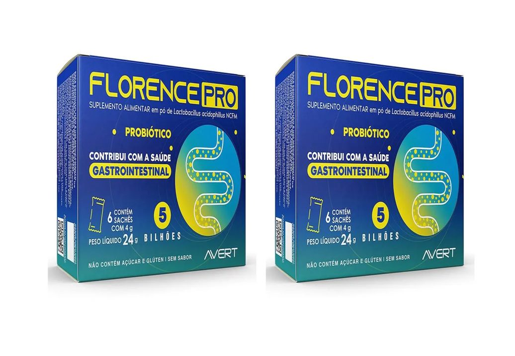 Kit 2 Suplemento Avert Florence Pro Flora Intestinal 6sachês