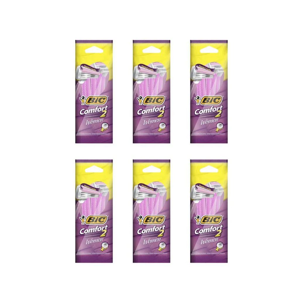 Aparelho de Barbear Bic Comf 2 Twin For Women L5p4 - Kit C / 6un