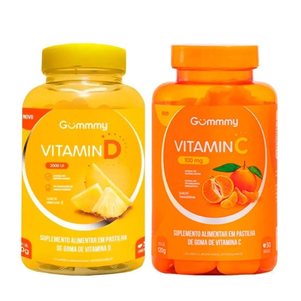 Promopacks Gummy Vitamin D (30 Gomas) + Vitamin C (30 Gomas) - Padrão: Único