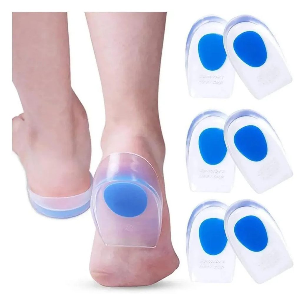 Palmilha Silicone Gel Sml Ortopédica Calcanhar Calcanheira Branco