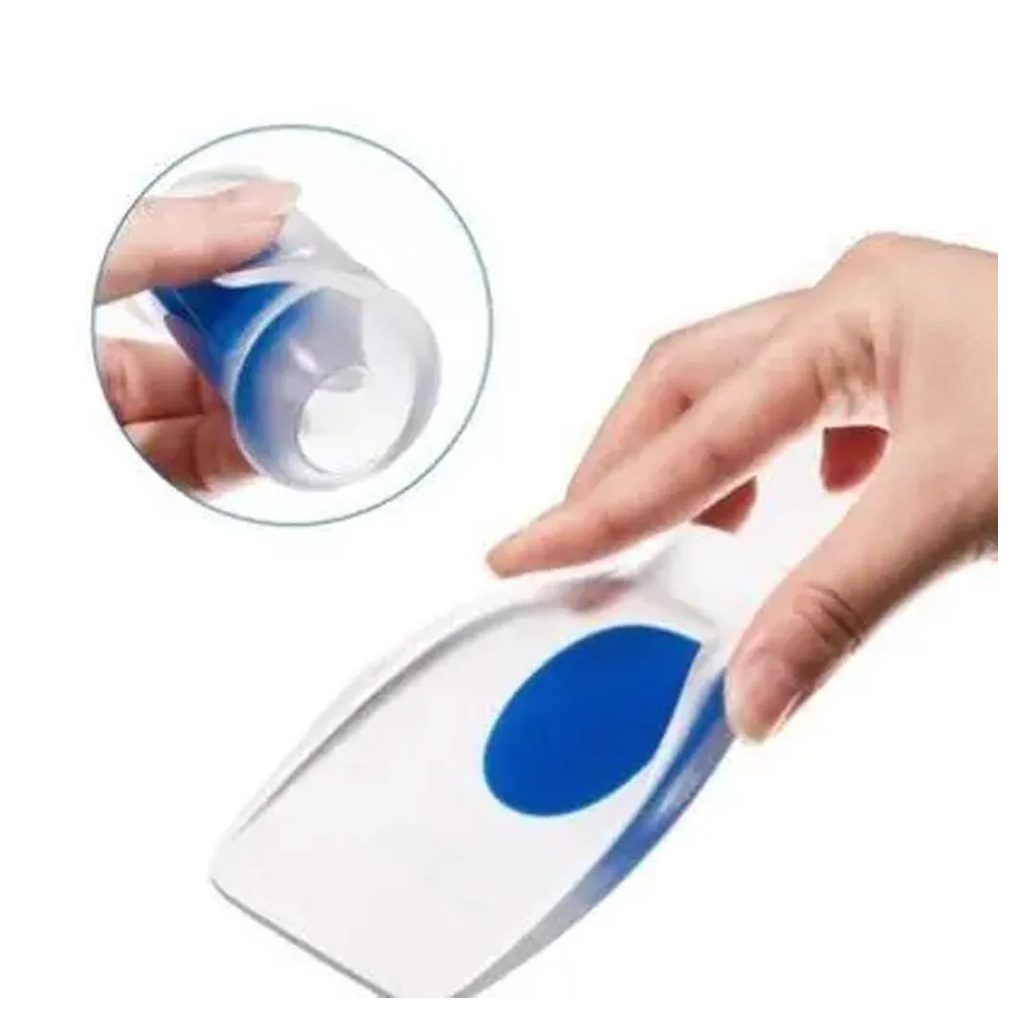 Palmilha Silicone Gel Sml Ortopédica Calcanhar Calcanheira Branco