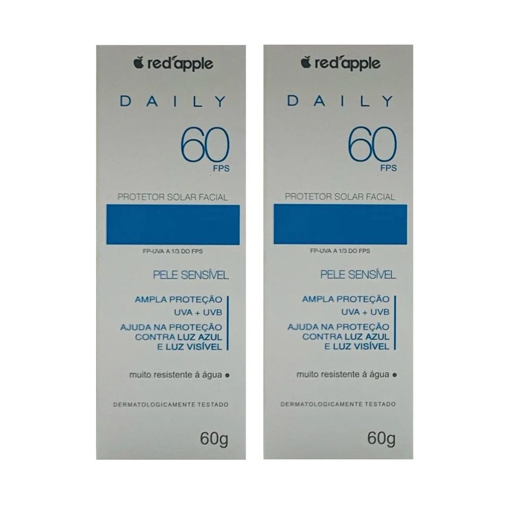 2 Caixa Red Apple Fps60 Proteção Facial para Uso Diário 60g