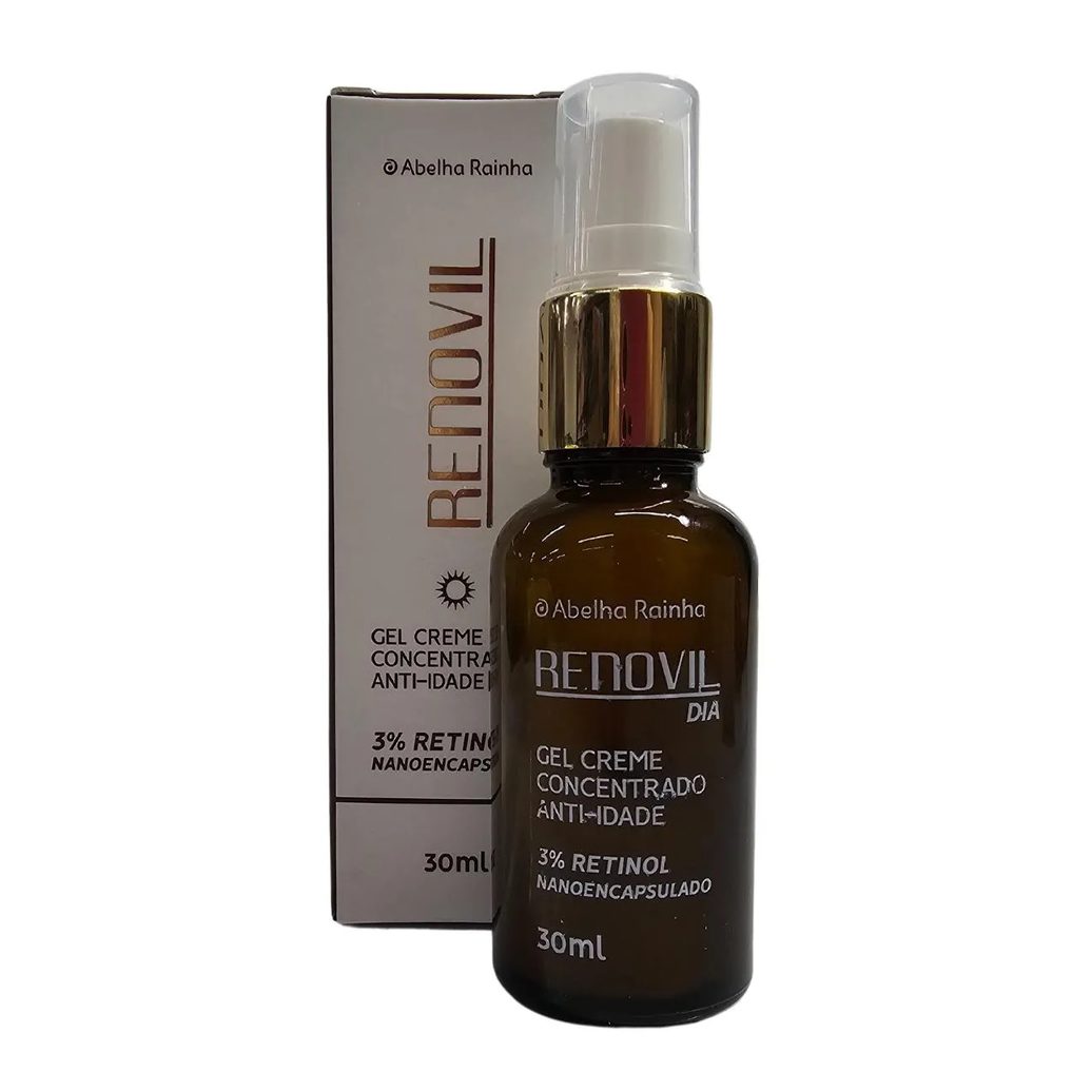Gel Creme Anti Idade Concentrado 3% Retinol Dia Renovil Abelha Rainha 30ml
