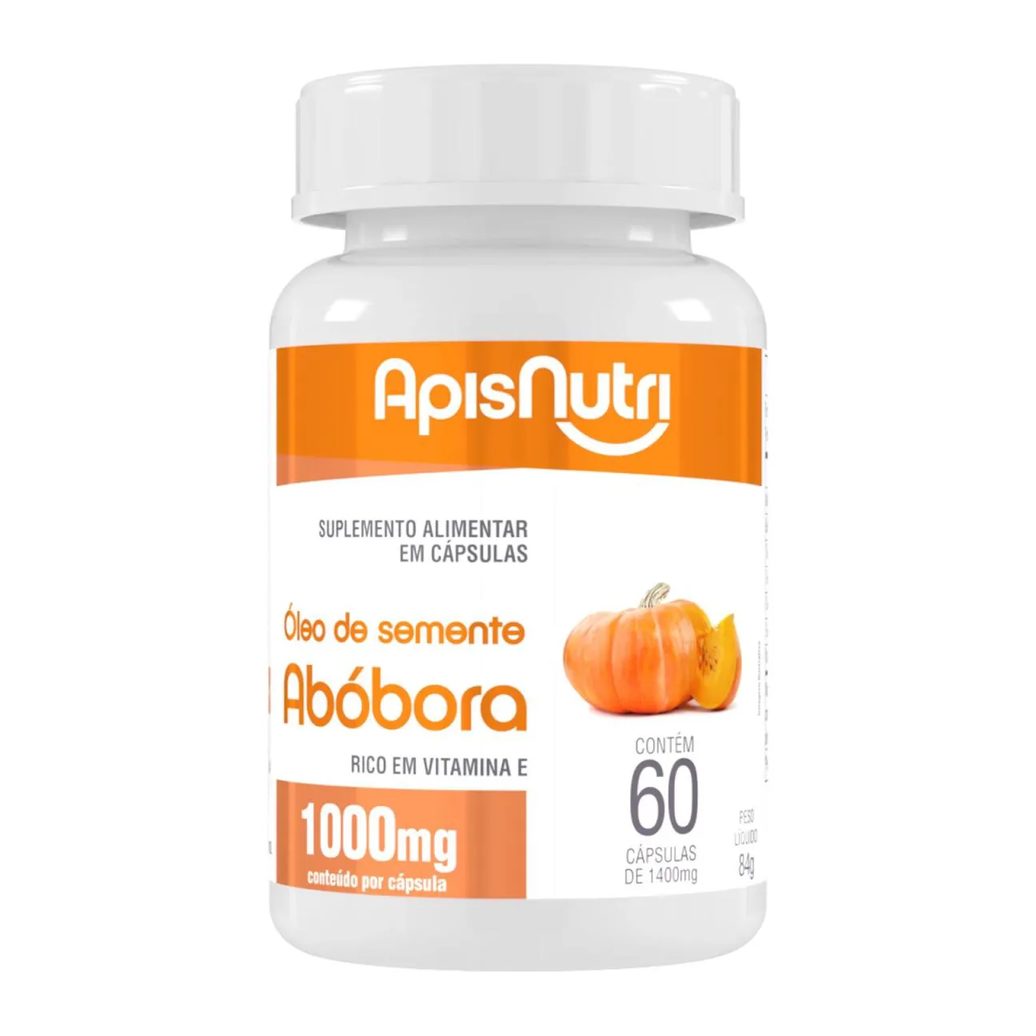 Oleo Semente Abobora Suplemento Alimentar 1000 Mg com 60 Capsulas - Apisnutri