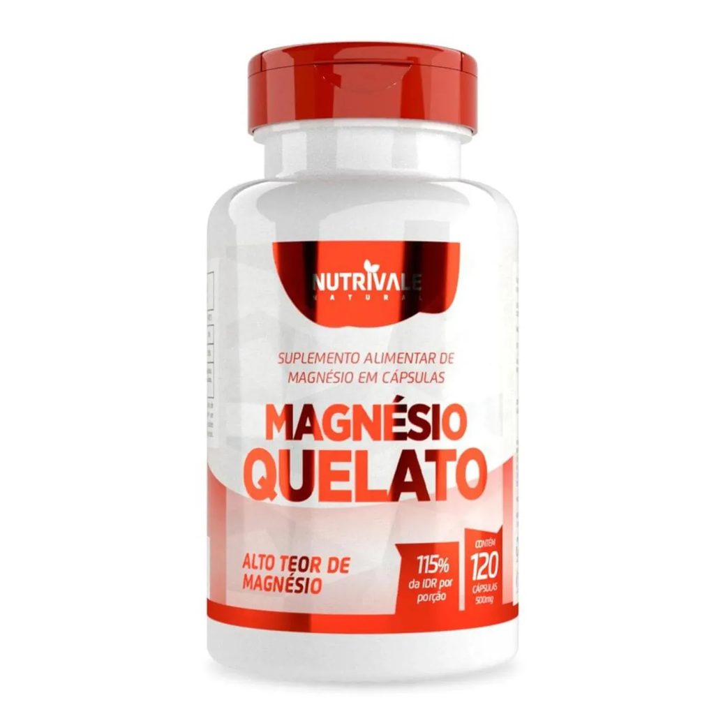Magnésio Quelato 60 cápsulas - Nutrivale sem Sabor