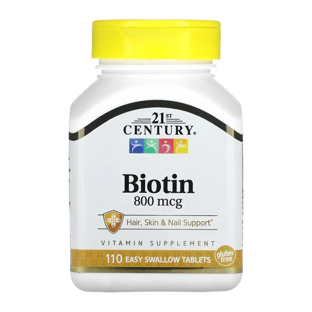 Biotina 800mcg 110 comprimidos Fáceis de Engolir 21st Century