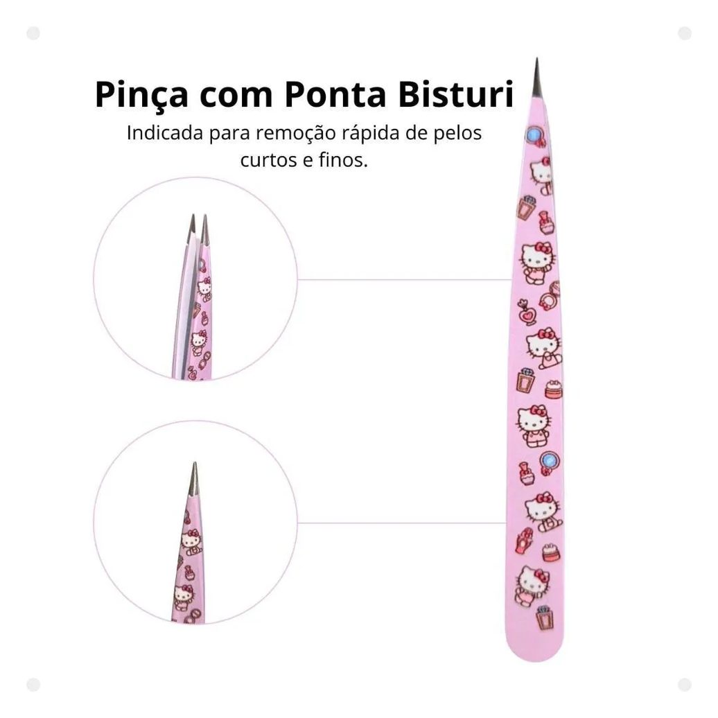 Kit de Pinças Estampadas Hello Kitty By Klass Vough Perfect Pinch Tool com 4 Twhk-10