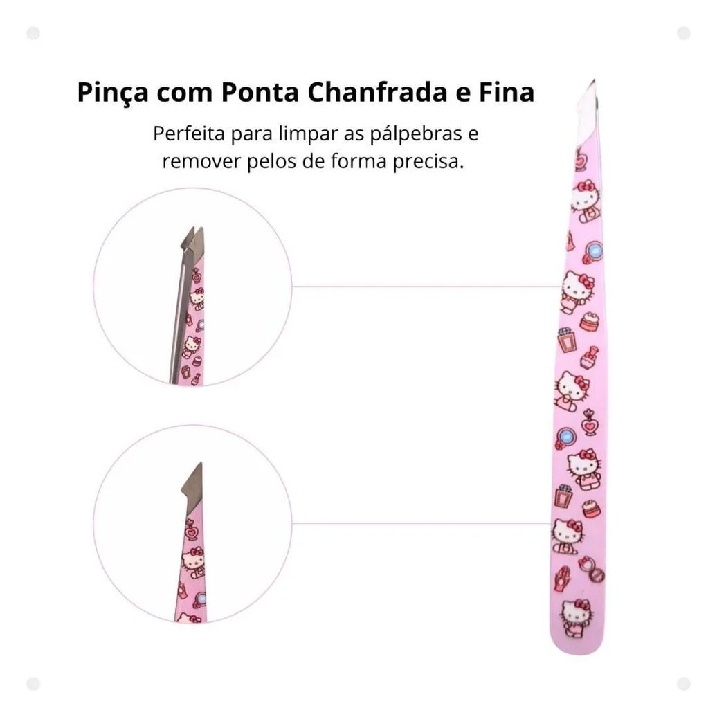 Kit de Pinças Estampadas Hello Kitty By Klass Vough Perfect Pinch Tool com 4 Twhk-10
