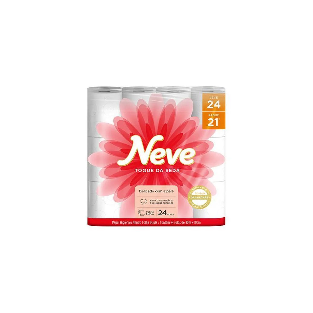 Papel Higiênico Neve Toque de Seda Folha Dupla Leve 24 Pague 21