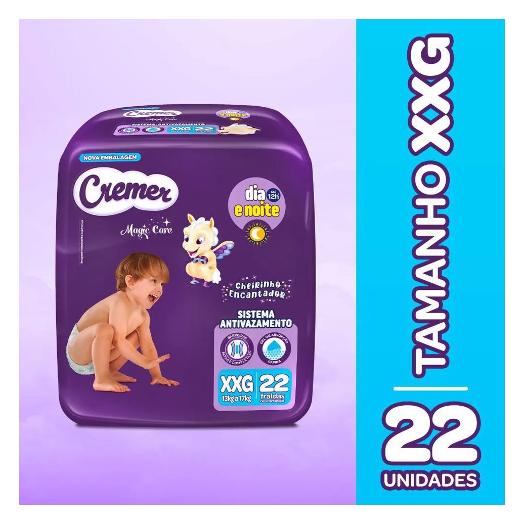 Fralda Cremer Econômica Xxg 22 unidades