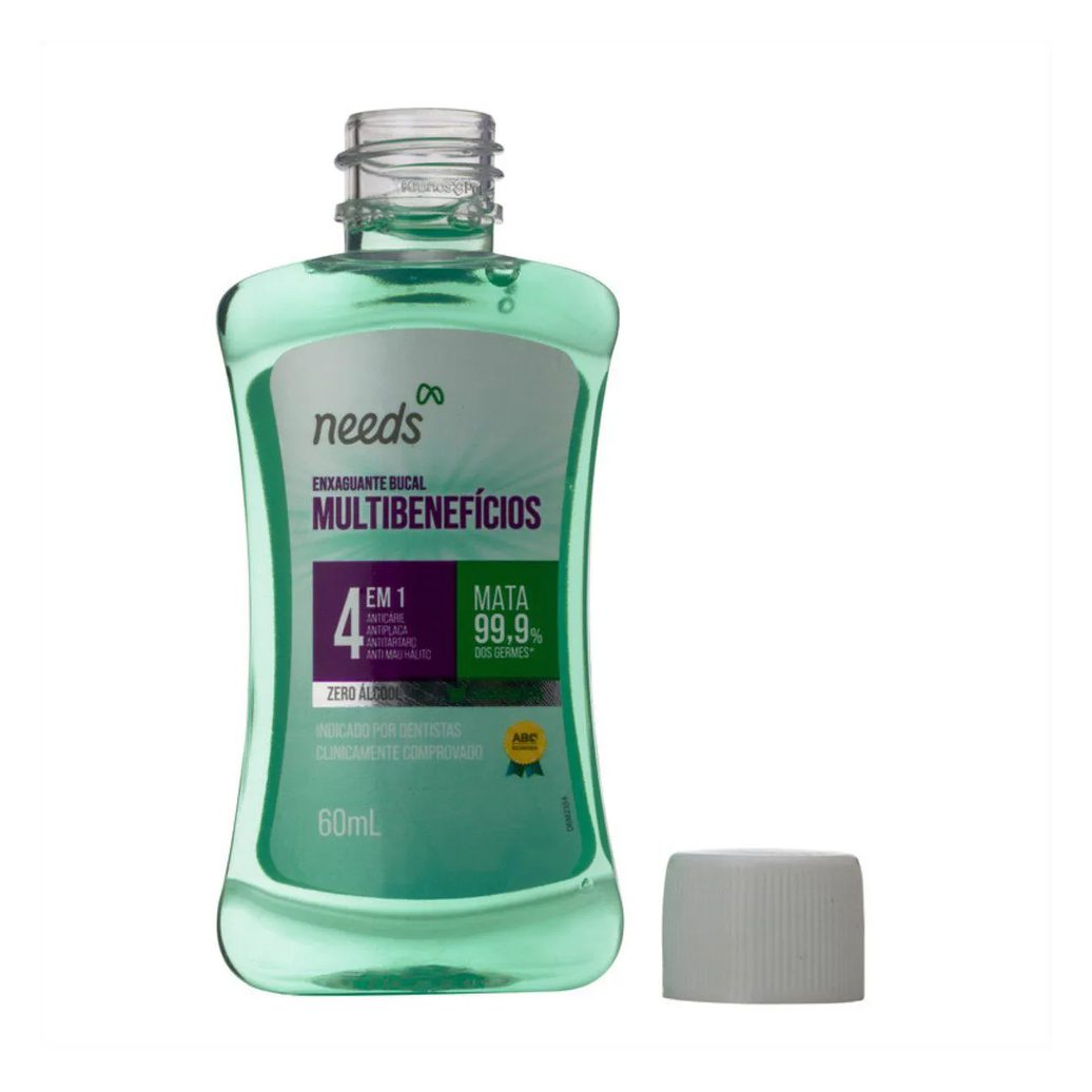 Enxaguante Bucal Needs 4 em 1 Menta Sem Álcool 60ml