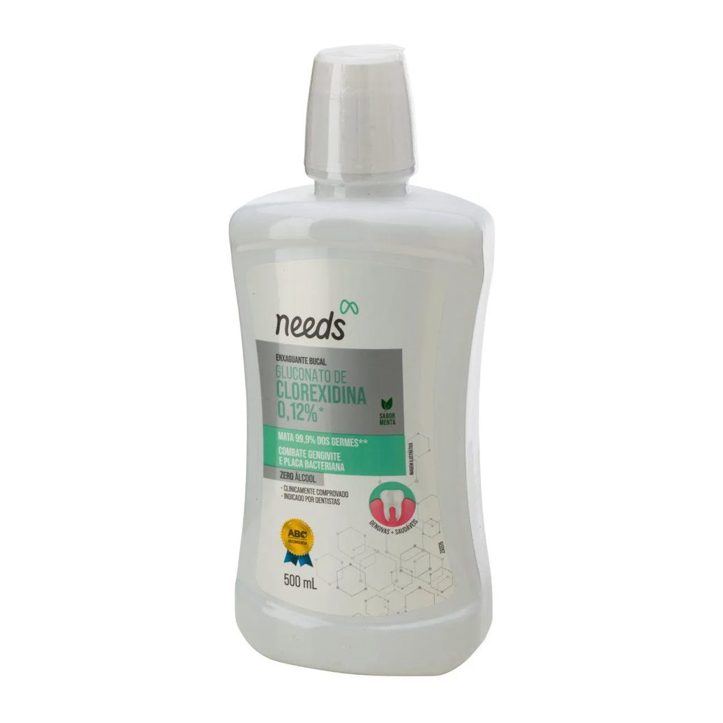 Enxaguante Bucal Needs Clorexidina 0,12% Menta Sem Álcool 500ml