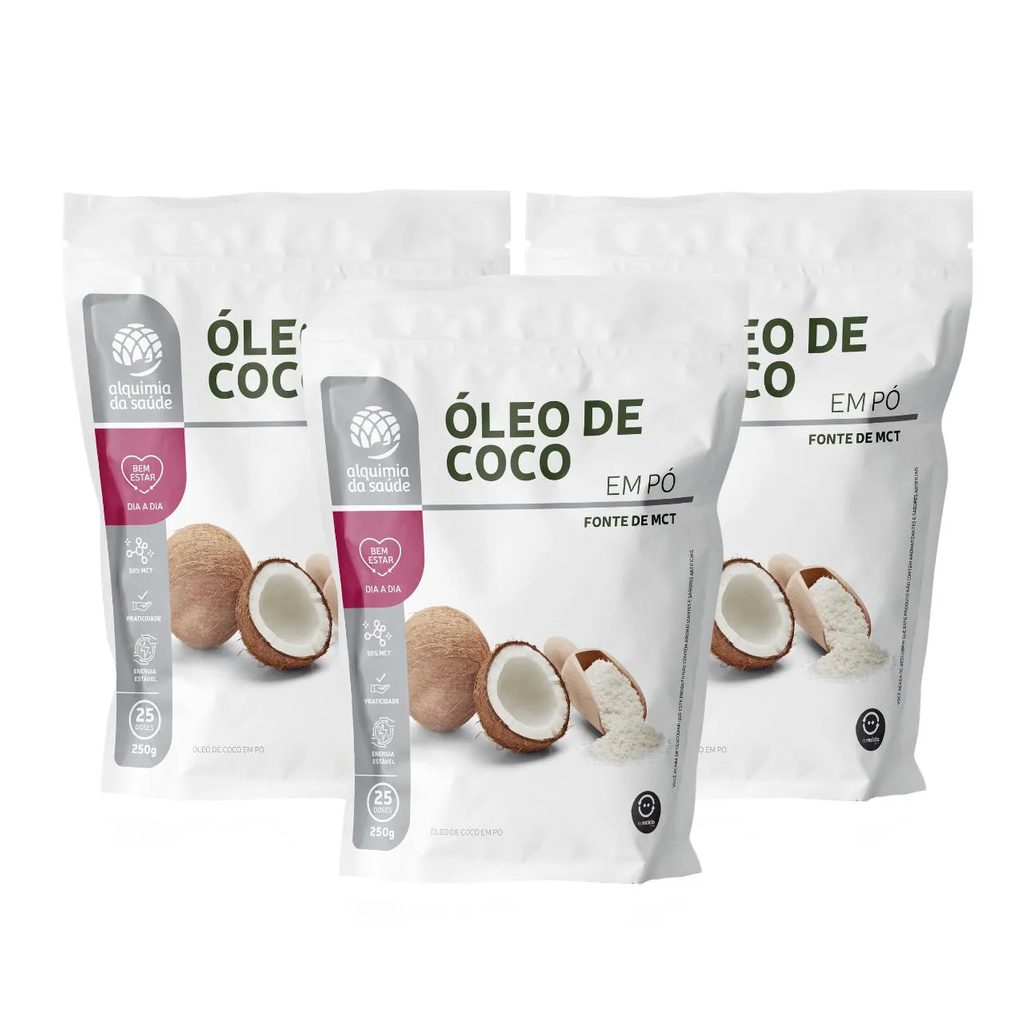3x Óleo de Coco em Pó Fonte de Mct Alquimia da Saúde 250g