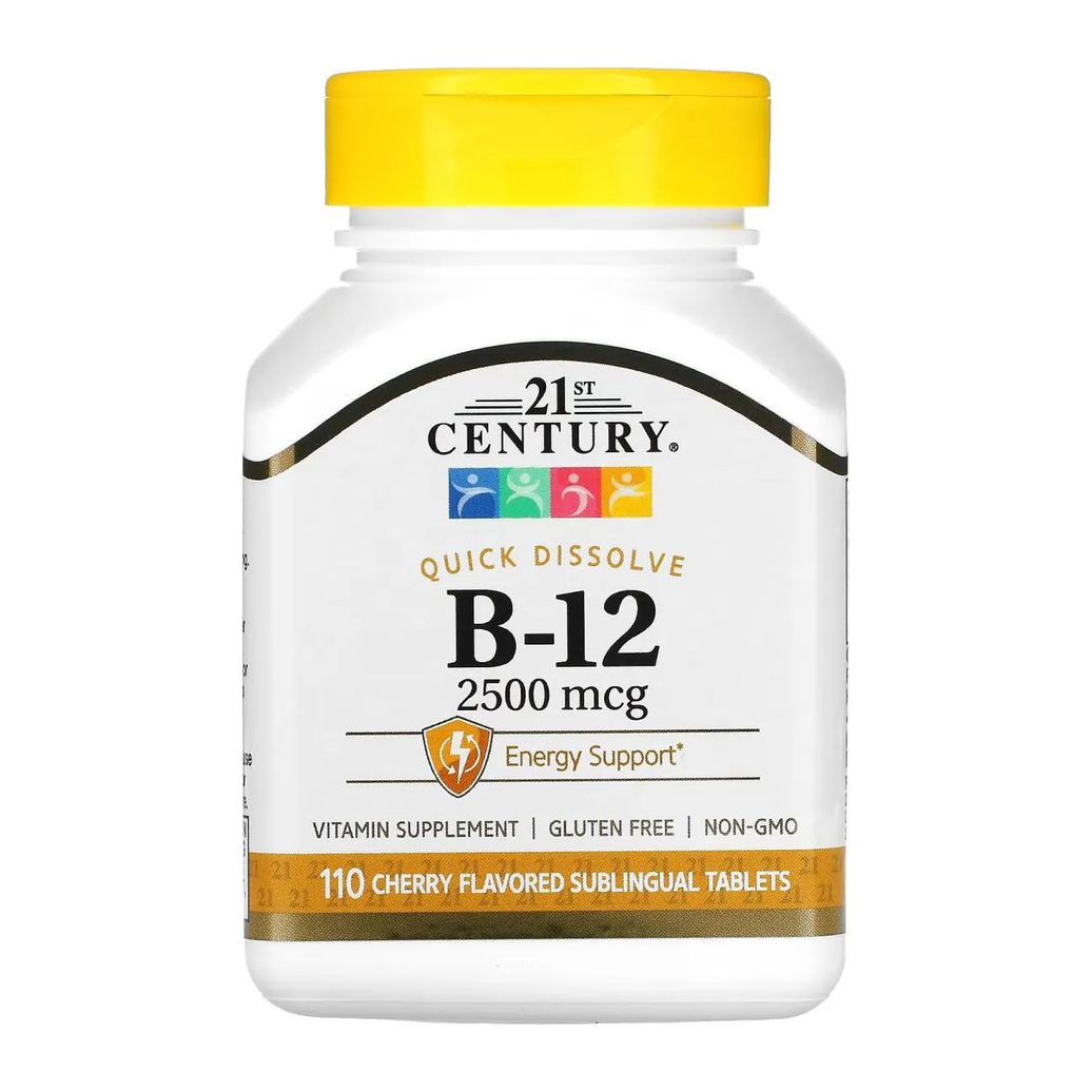 Vitamina B12 2500 Mcg 110 comprimidos Sublinguais 21st Century