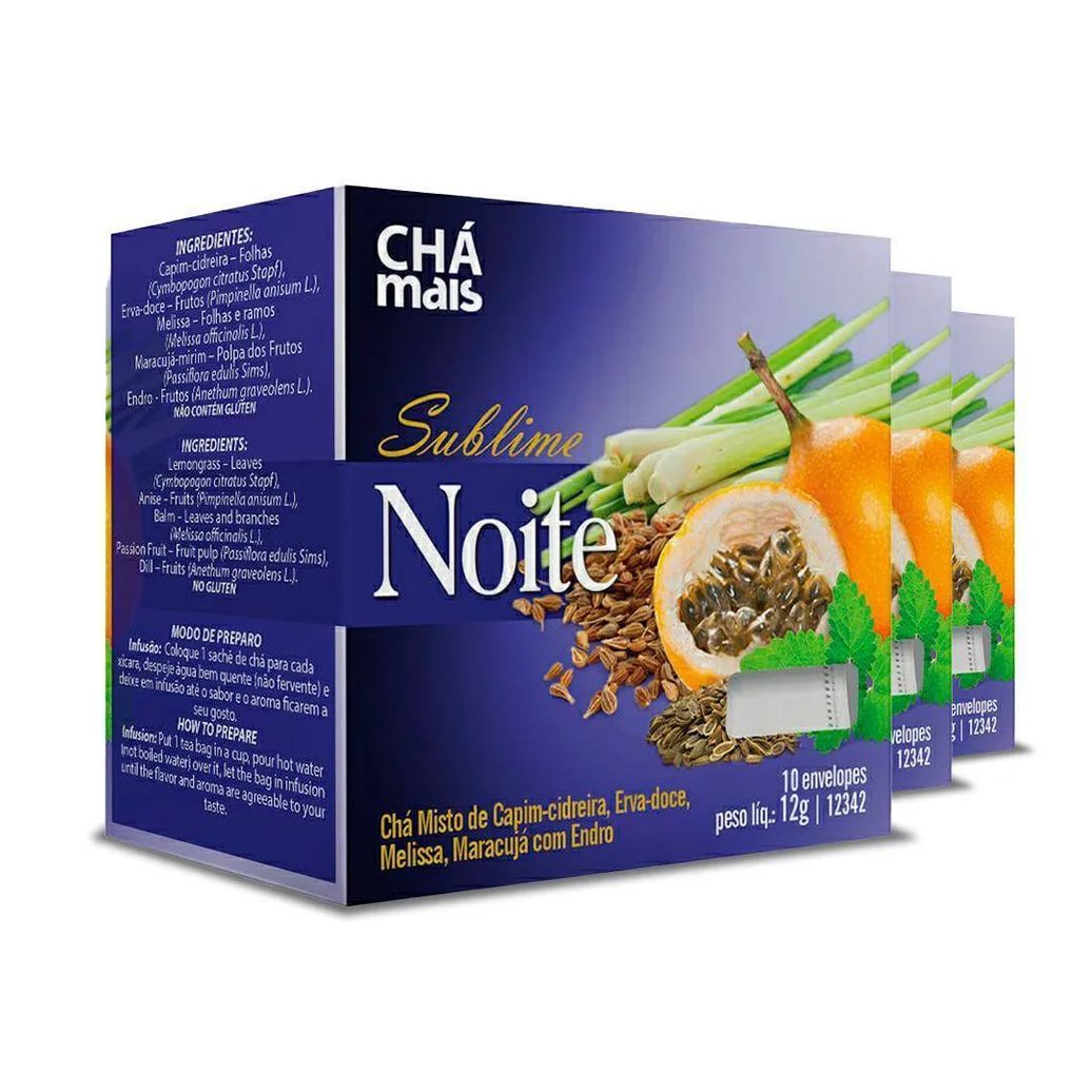 Kit 3 Chá Sublime Noite Clinicmais 10 Sachês 12g
