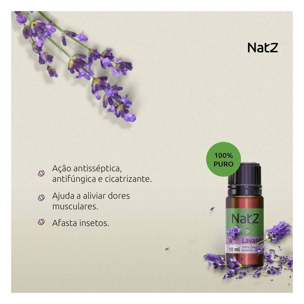 Óleo Essencial de Lavanda Natz 10ml