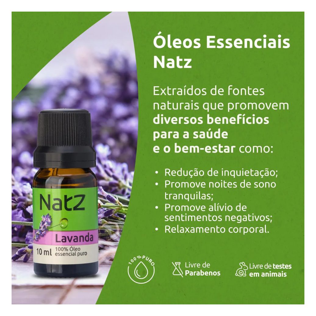 Óleo Essencial de Lavanda Natz 10ml