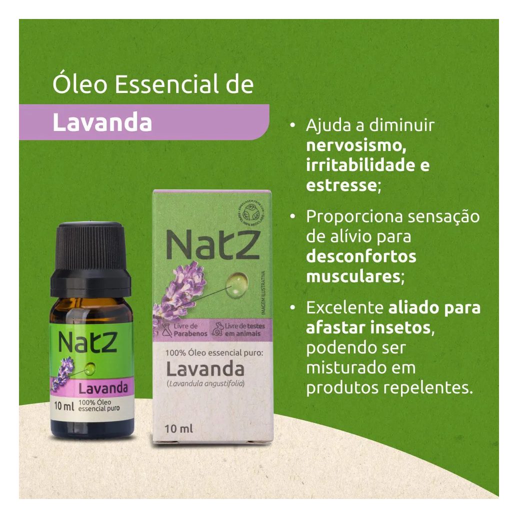 Óleo Essencial de Lavanda Natz 10ml