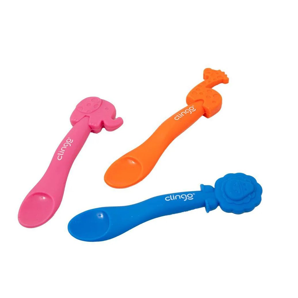 Colher em Silicone Animaizinhos Elefante Rosa - Clingo