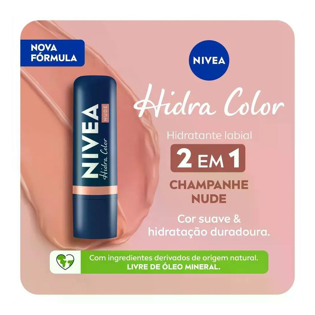 Protetor Labial Nivea Hidra Color Nude 4,8g