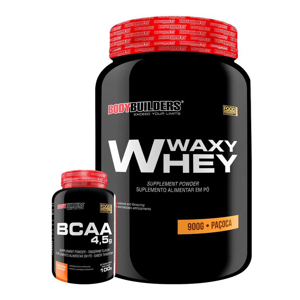 Kit Waxy Whey 900g + Bcaa 100g - Bodybuilders Paçoca