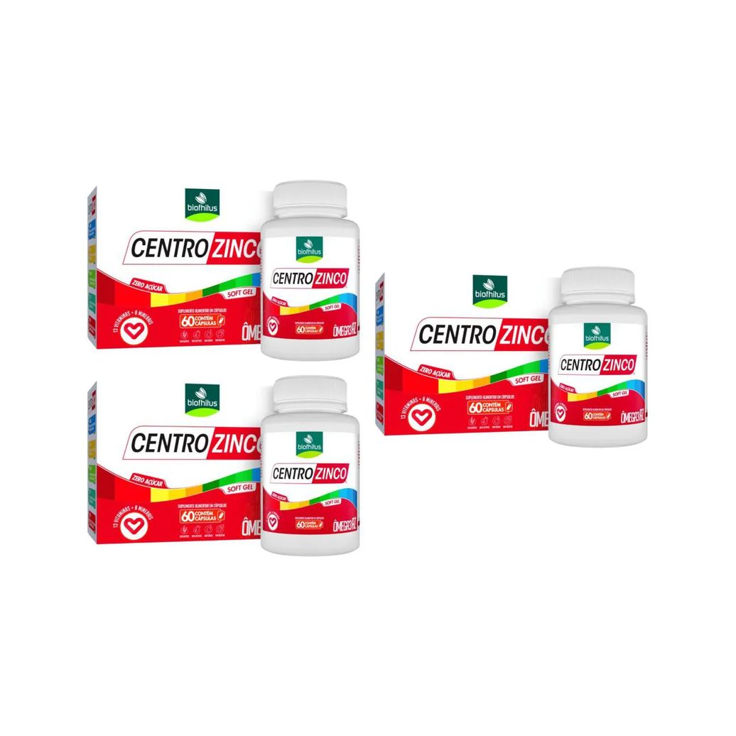 Kit C3 Suplemento Centrozinco Reforço para Saúde - Biofhitus