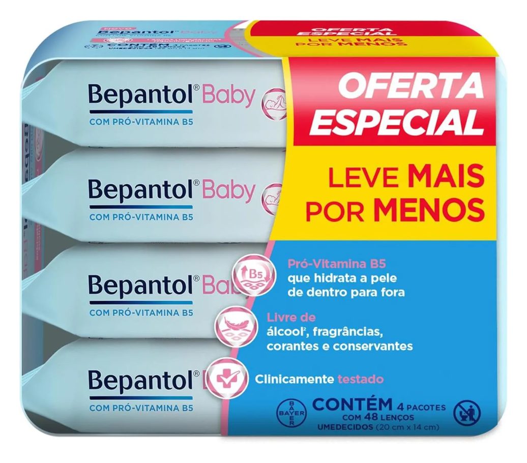Bepantol Baby Lenços Umedecidos Hipoalergênicos - Kit com 192 unidades