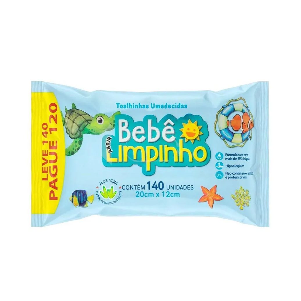 Toalhas Umedecidas Bebê Limpinho 140uni - Rdm