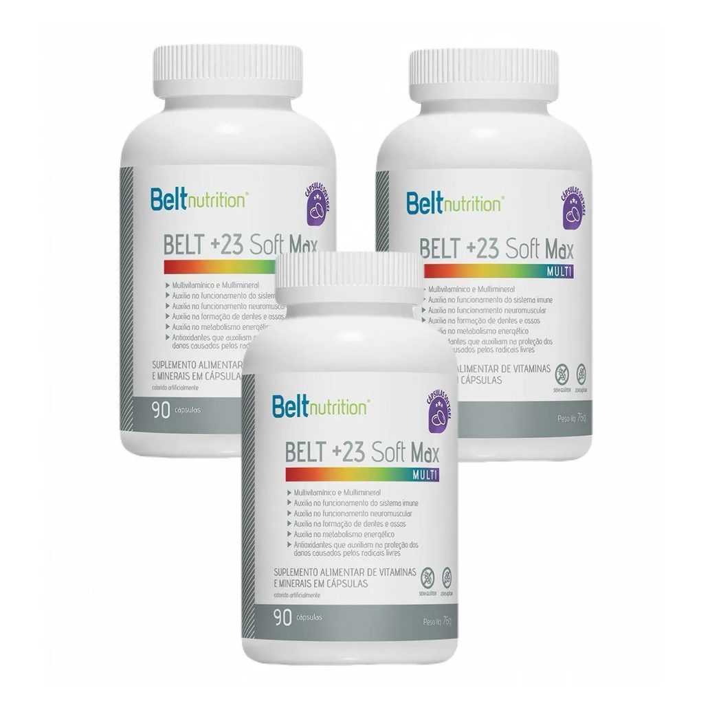 3x Belt +23 Soft Max - 90 cápsulas - Belt Nutrition