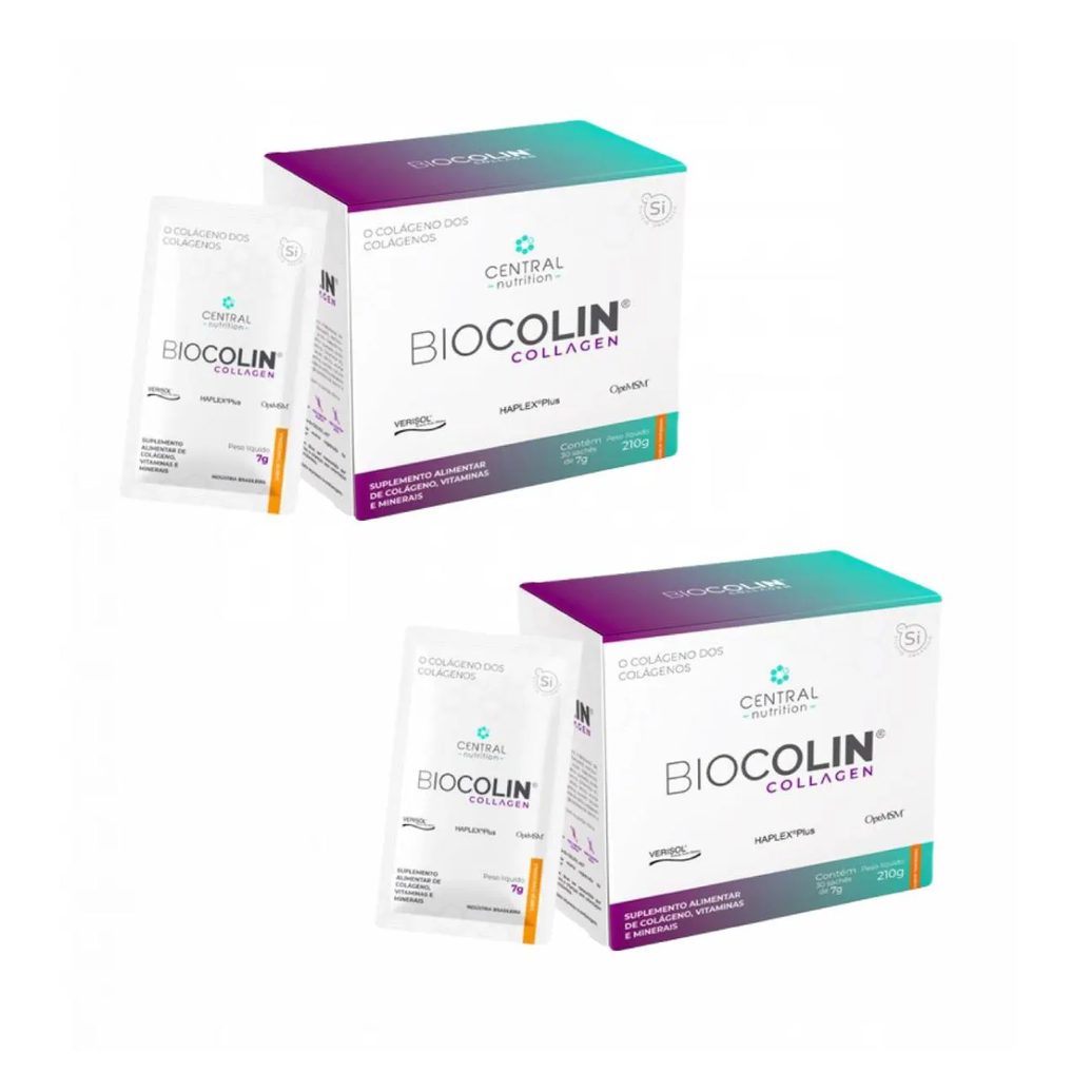 2x Biocolin Collagen- Central Nutrition- Tangerina 30 Sachês