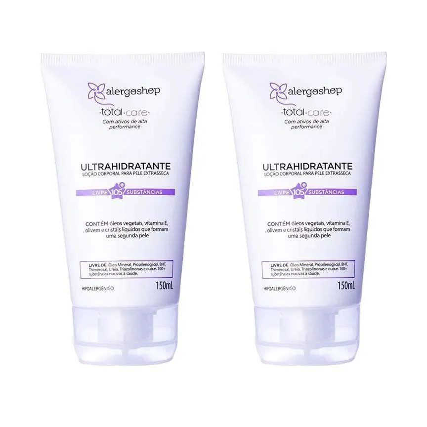 Kit 2 Loção Corporal Ultrahidratante Total Care Alergoshop 150ml