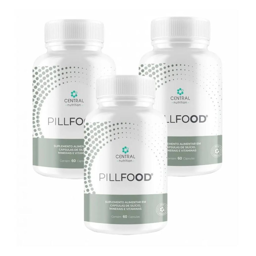 3x Pillfood - Silício Orgânico - Central Nutrition - 60 Cápsulas. sem Sabor