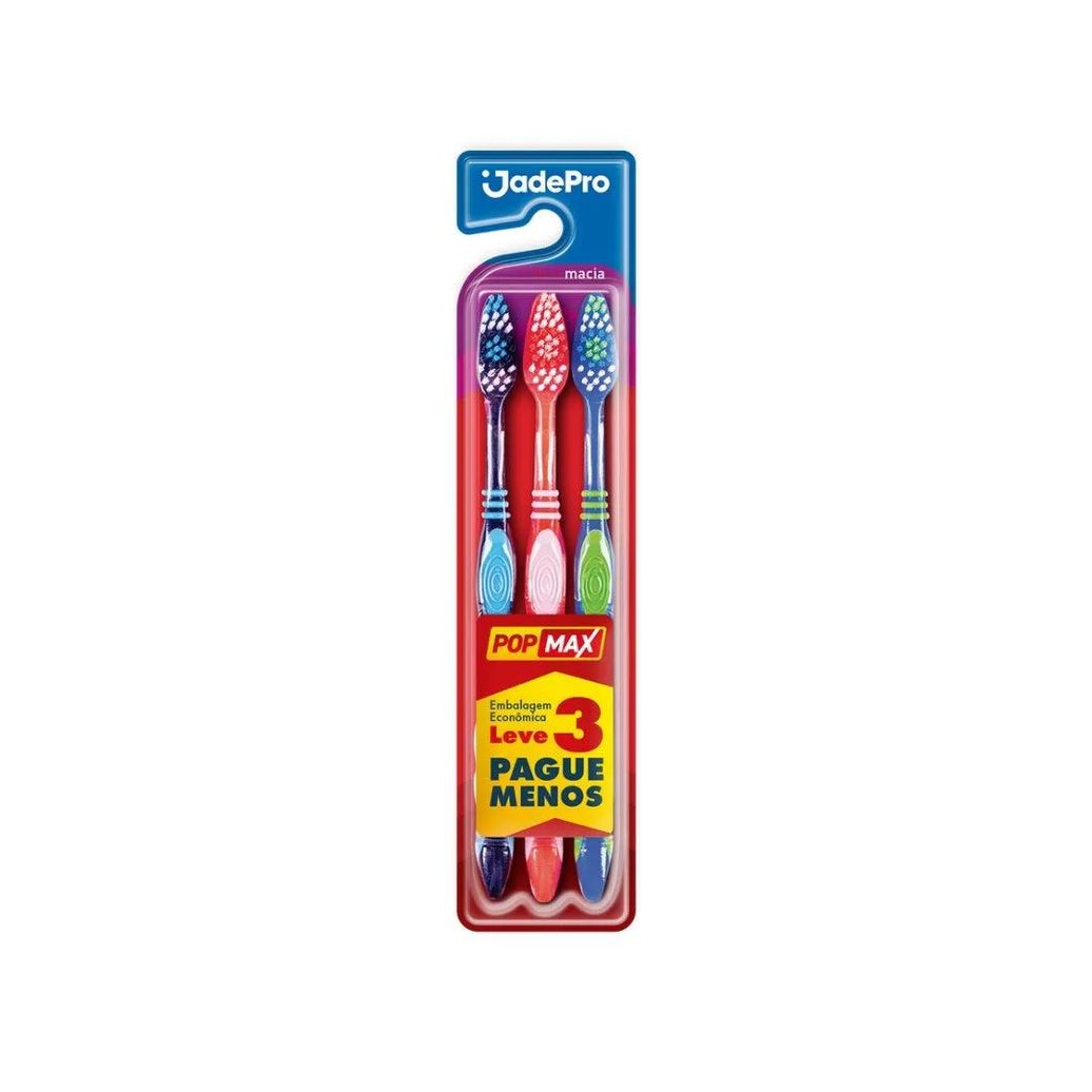 Escova Dental Jadepro Popmax com 3un