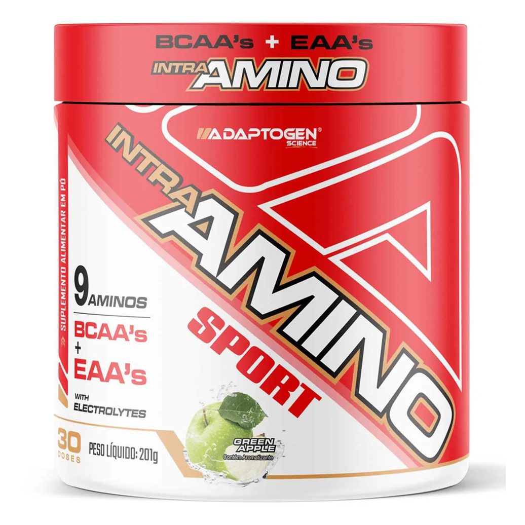 Intra Amino Sport Adaptogen 201g Intra e Pré Treino Maça Verde