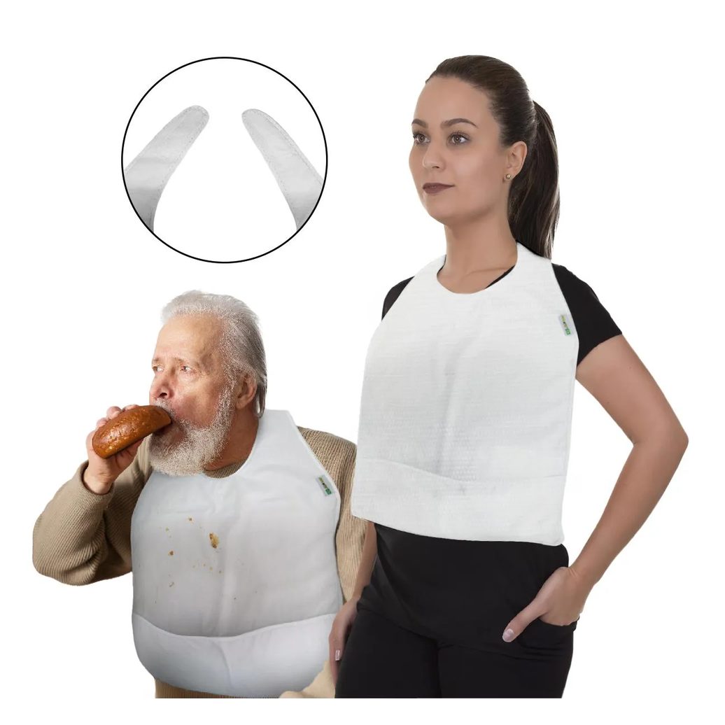 Babador Adt Impermeável com Pega Migalhas em Bagum - Branco